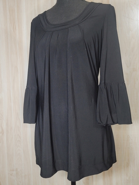 White House Black Market Tops - White House Black Market Black Blouse Top with Juliet Trumpet Sleeves Sz Sm